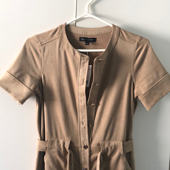 suede dress with tie up at waist - Picture 1 of 6